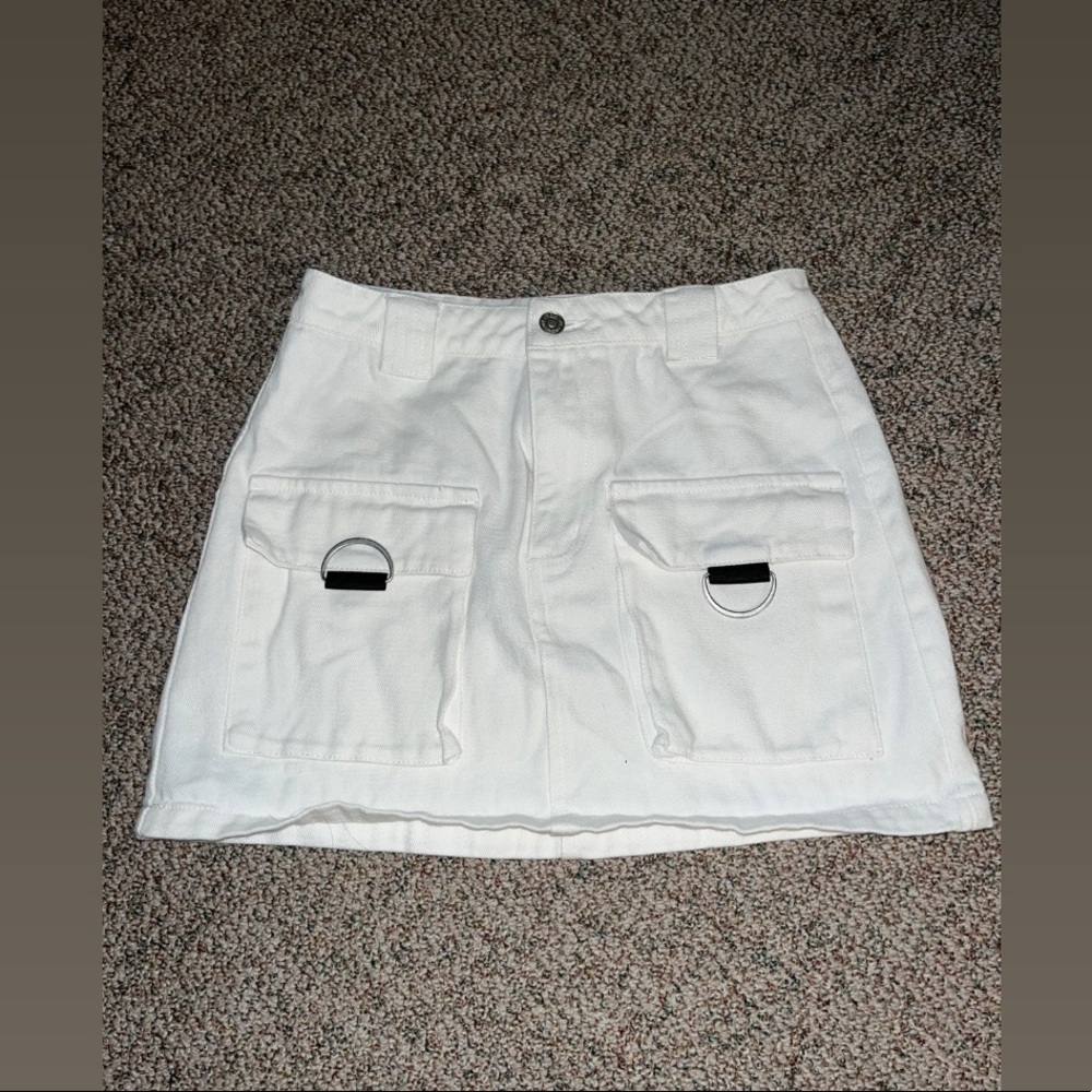 White Denim Skirt